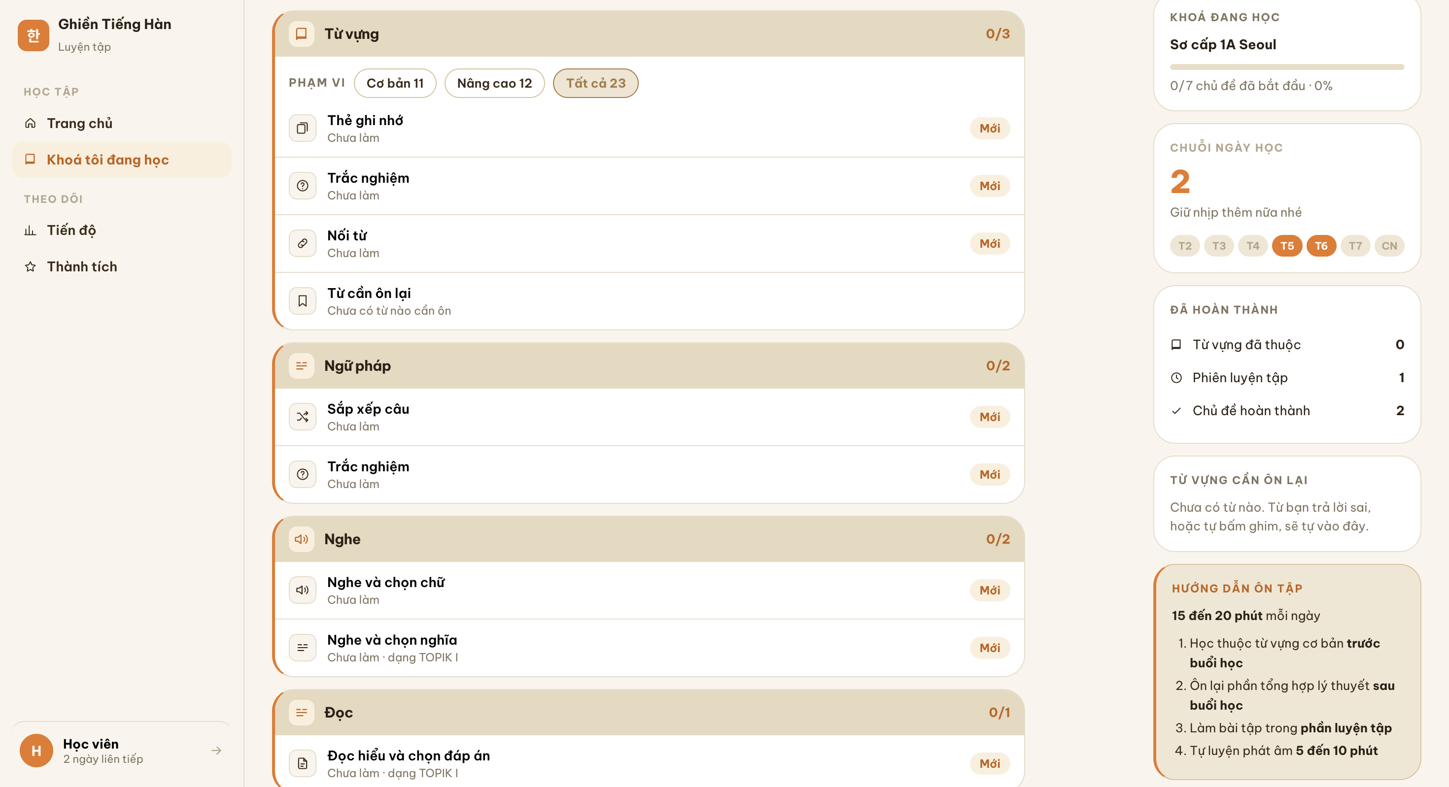 App luyện tập GTH
